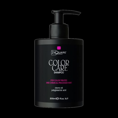 Frasco negro del COLOR CARE SHAMPOO de 2Square Professional, 500 ml
