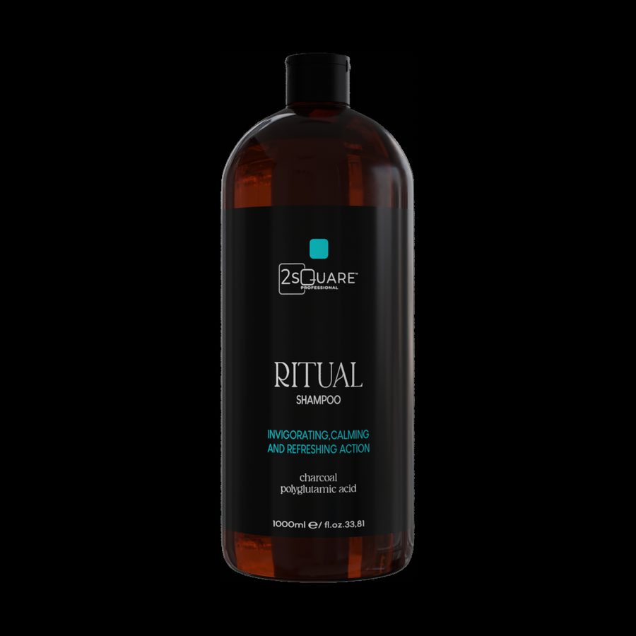 El mismo champú RITUAL en el formato grande de 1000 ml, botella ámbar